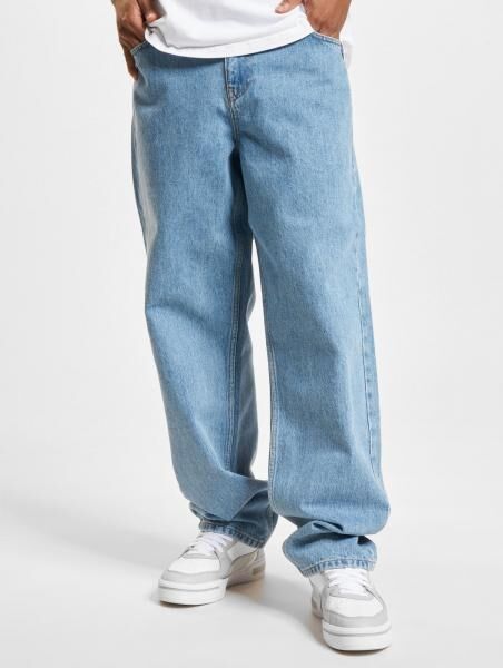 Casual DEF Men's Jeans with Zipper Pockets, Light Blue