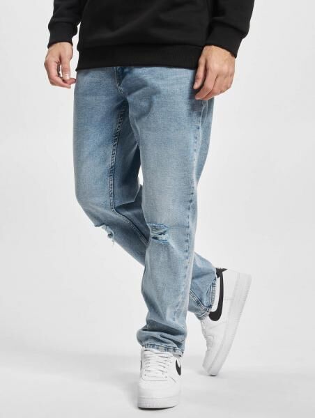 l&auml;ssige Denim Project Herren Jeans Straight Fit mit Baumwolle Blau