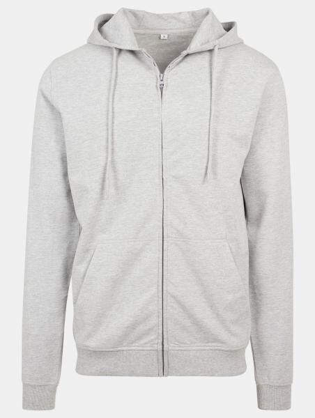 l&auml;ssiger Build Your Brand Herren Hoodie Stretch Taschen Rippb&uuml;ndchen mit Baumwolle Grau