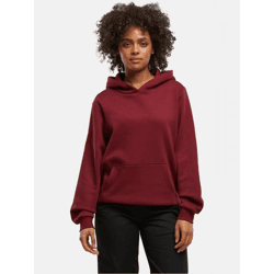 lässiger Urban Classics Damen Hoodie Fleece mit Baumwolle Rot
