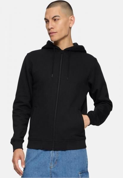l&auml;ssiges Urban Classics Herren Sweatshirt Rei&szlig;verschluss Rippb&uuml;ndchen 380 g/m&sup2; mit Baumwolle Schwarz