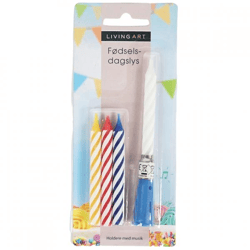 Livingart Geburtstagskerzen mit Musik Verpackung Dänisch auf Batterie 12 cm