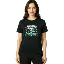 Mercedes-Benz AMG Petronas F1 George Damen T-Shirt mit George Russel Schriftzug 63 Baumwoll-Shirt 701220867 001 Schwarz