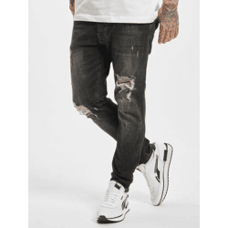 moderne 2Y Premium Herren Jeans Skinny Fit Stretch mit Baumwolle Schwarz