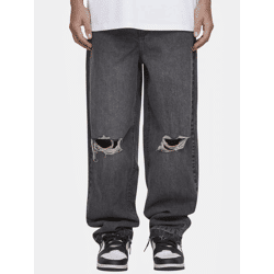 moderne MJ Gonzales Herren Jeans Reißverschluss Oversize mit Baumwolle Anthrazit