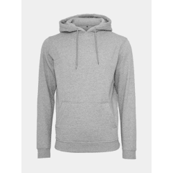 moderner Merchcode Herren Hoodie Kordelzug Rippstrick 250 g/m² mit Baumwolle Grau