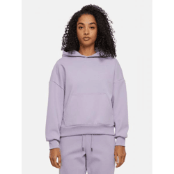 moderner Urban Classics Damen Hoodie Stretch Rippbündchen Kapuze mit Baumwolle Violett
