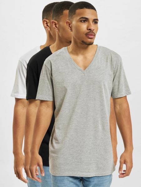 modernes DEF Herren T-Shirt mit Baumwolle Schwarz/Wei&szlig;/Grau
