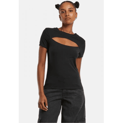 modernes Urban Classics Damen T-Shirt Stretch 190 g/m² mit Baumwolle Schwarz