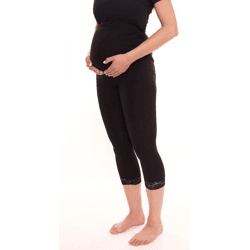 neun 9 monate Damen Umstands-Hose bequeme Schwangerschafts-Hose 7/8-Leggings 44016834 Schwarz