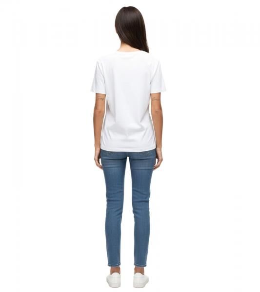RE:COVERED X Disney Damen nachhaltiges T-Shirt mit Mickey Mouse Aufdruck in Pastell-Farben Baumwoll-Shirt Rundhals-Shirt RCDIF2072 Wei&szlig;
