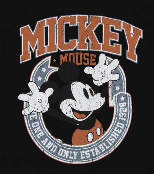 RE:COVERED X Disney Herren T-Shirt Mickey Mouse the one and only Print Baumwoll-Shirt Rundhals-Shirt RCDIF2051 Schwarz