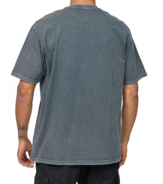 RE:COVERED X Disney Herren T-Shirt mit Mickey Mouse Kopf und bunter Schriftzug Print Baumwoll-Shirt Rundhals-Shirt MMDIS2683 Grau