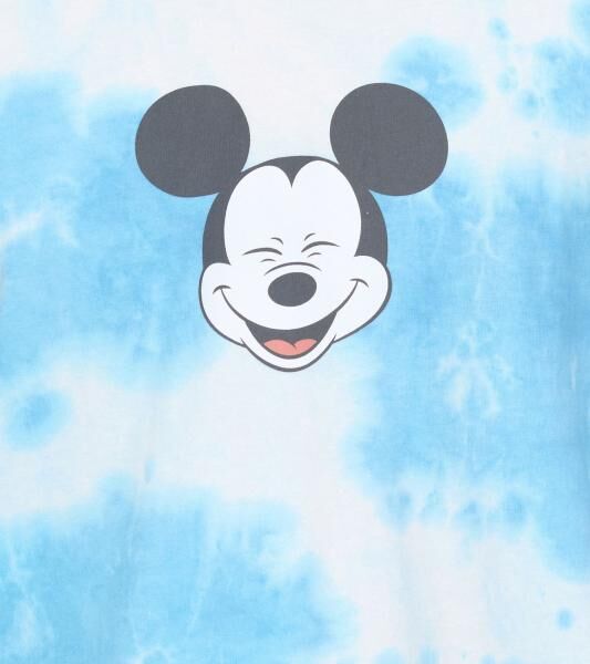 RE:COVERED X Disney Herren T-Shirt mit Mickey Mouse Print Baumwoll-Shirt Rundhals-Shirt MMDIS2787 Blau