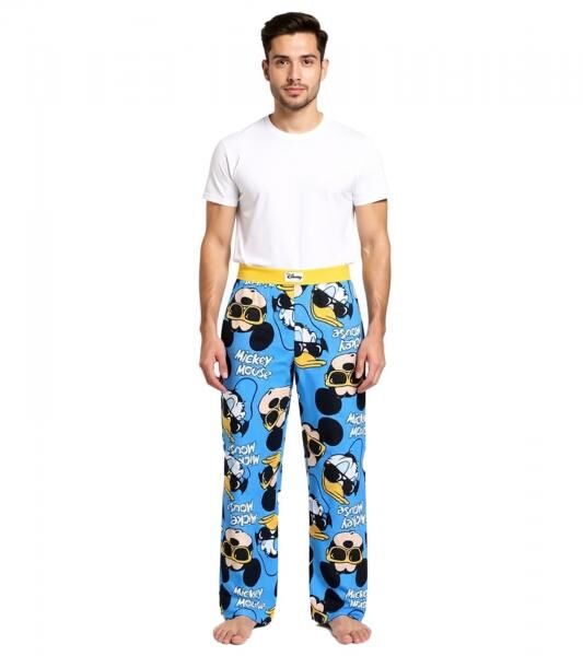 RE:COVERED X Disney Mickey Mouse and Donald Duck Loungepants Herren Schlafanzug-Hose Stylische und bequeme Baumwoll Pyjama-Hose RCDIF2105 B