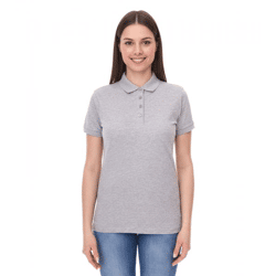 SANTINO Mathias Damen Polo-Shirt aus Bio-Baumwolle Polo-Hemd mit 4er Knopfleiste Kurzarm-Shirt meliert 180 gr/m2 Grau