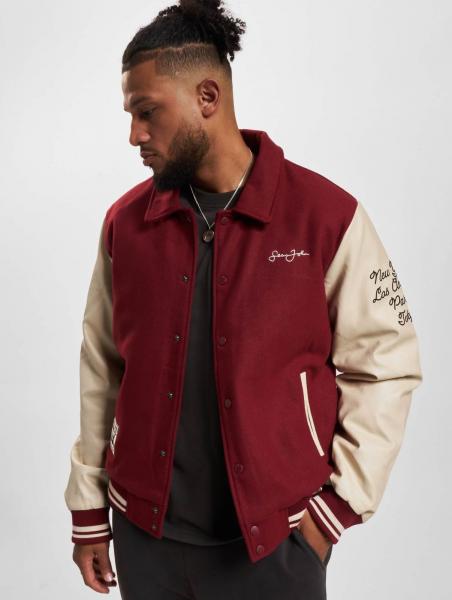 schlichte Sean John Herren Jacke Taschen Rippstrick mit Baumwolle Rot