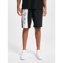 Summery Dangerous DNGRS Men's Shorts with Drawstring Pockets, 300 g/m², Cotton Blend, Black/White