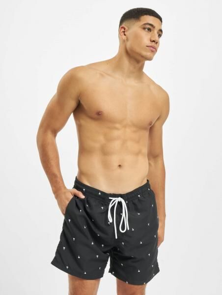 sommerliche Urban Classics Herren Shorts Kordelzug 115 g/m&sup2; Schwarz