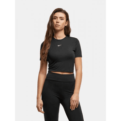 sportliches NIKE Damen T-Shirt Stretch Slim Fit Schwarz/Weiß