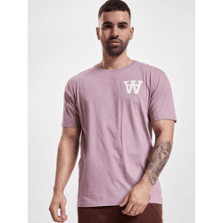 sportliches Wood Wood Herren T-Shirt mit Baumwolle Violett