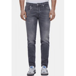 stylische 2Y Premium Herren Jeans Stretch Reißverschluss Taschen mit Baumwolle Grau
