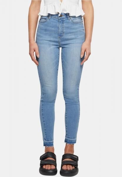 stylische URBAN CLASSICS Damen Jeans Skinny Fit Stretch mit Baumwolle Blau