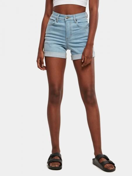 stylische Urban Classics Damen Jeans Stretch Rei&szlig;verschluss Taschen Blau