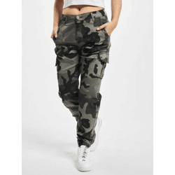 stylische Urban Classics Damen Jeans Stretch Reißverschluss Taschen mit Baumwolle Camouflage