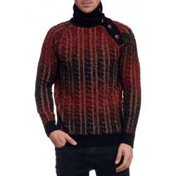 Stylischer Herren Strick-Pullover mit Rollkragen und Farbverlauf Struktur-Sweater 13368 Marine