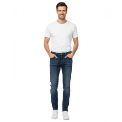 SUBLEVEL Herren Alltags-Jeans in Modern Straight-Fit Denim-Hose im 5-Pocket-Style Baumwoll-Hose H85006T61957M190 Blau