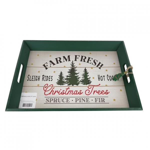 Tablett Weihnachten Deko Holz 45 cm 4 sortiert