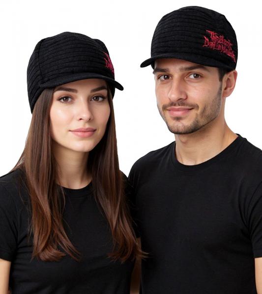 The Black Dahlia Murder Unisex Schirm-M&uuml;tze mit Logo-Schriftzug Schirm-Beanie Strick-M&uuml;tze KC107206BDM Schwarz