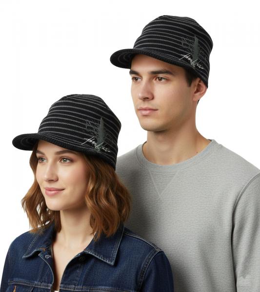 The Used Unisex Rockband Schirm-M&uuml;tze stylische Schirm-Beanie Freizeit-M&uuml;tze KC101864TUD Schwarz/Grau