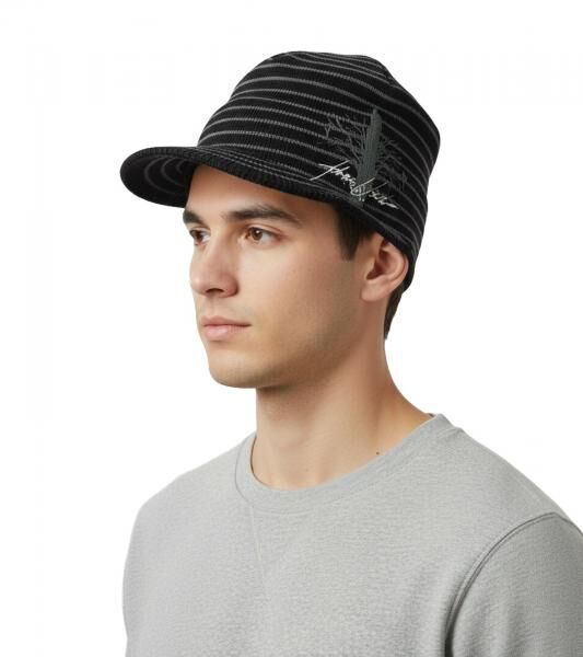 The Used Unisex Rockband Schirm-M&uuml;tze stylische Schirm-Beanie Freizeit-M&uuml;tze KC101864TUD Schwarz/Grau