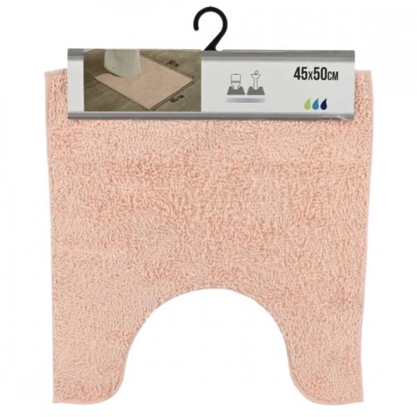 Toilet mat pink polyester 45 x 50 cm