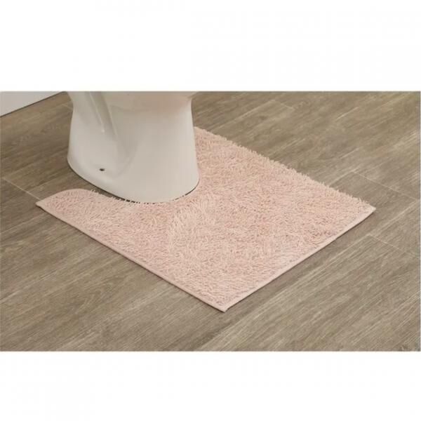 Toilet mat pink polyester 45 x 50 cm