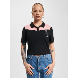 vielseitiges Dangerous DNGRS Damen Polo-Shirt Stretch 180 g/m² mit Baumwolle Schwarz/Rosa