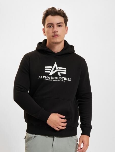 weicher Alpha Industries Herren Hoodie mit Baumwolle Schwarz