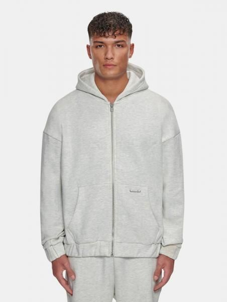 weicher Bazix Republiq Herren Hoodie Rei&szlig;verschluss Kapuze mit Baumwolle Grau