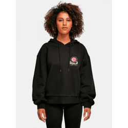 weicher Merchcode Damen Hoodie Kapuze Oversize 300 g/m² Schwarz