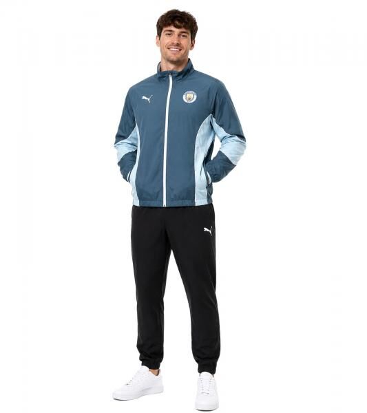 Wendbare PUMA Manchester City x KidSuper Herren Trainings-Jacke mit Vereinswappen auf der Brust Wendejacke Fan-Artikel 606846 16 Blau/Wei&szlig;