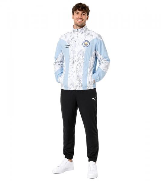 Wendbare PUMA Manchester City x KidSuper Herren Trainings-Jacke mit Vereinswappen auf der Brust Wendejacke Fan-Artikel 606846 16 Blau/Wei&szlig;