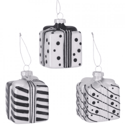 Boltze Weihnachtsanhänger Monoli 7,5 cm, 3er-Set in verschiedenen Farben