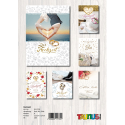Hochzeitskarten - 100 Stück - 6 Motive