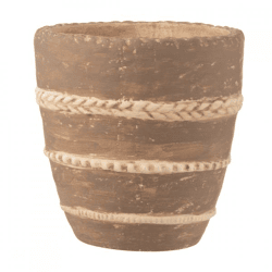 J-Line Braided Brown Flower Pot, 18 cm