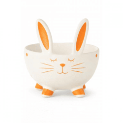 J-Line Schale Kaninchen weiß/orange 14 cm