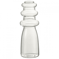 J-Line Vase „Luna“, transparentes Glas, 21 cm