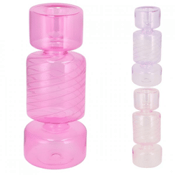 Kerzenhalter Candy Nova fuchsia rosa 21 cm 3 Stück sortiert