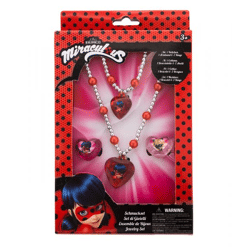 Miraculous - Schmuckset - 1 Perlenarmband, 1 Perlenhalskette und 2 Ringe